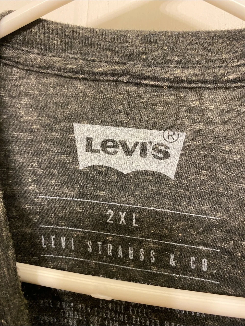 Levi's Men's Heather Charcoal Logo Tee - Dark Gray 2X
